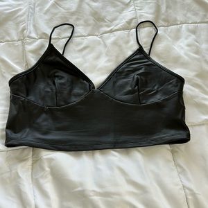 Leather crop top